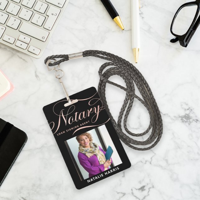 Crachá Agente de Empréstimo Notário Dourado do Elegant Ph (Criador carregado)