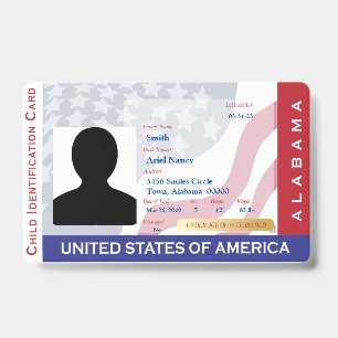 Crachá ALABAMA - Cartão de Identificação Filho