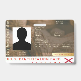 Crachá Alabama - Minha Pequena Identificação de Criança d