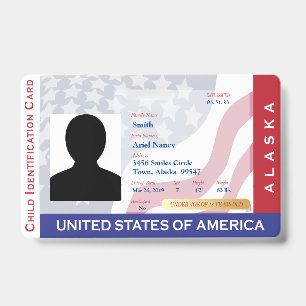 Crachá ALASKA - Cartão de Identificação de Criança