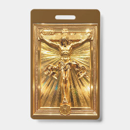 Crachá Albrecht Dürer 1505 Cristo na Cruz Ouro Puro