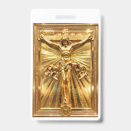 Crachá Albrecht Dürer 1505 Cristo na Cruz Ouro Puro