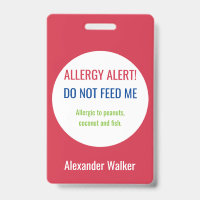 Alerta de alergia personalizado para Comidas de cr