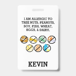 Crachá Alerta Personalizado de Alergia Alimentar para Cri