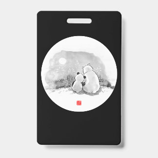 Crachá Amante de os animais De Panda E Urso Polar
