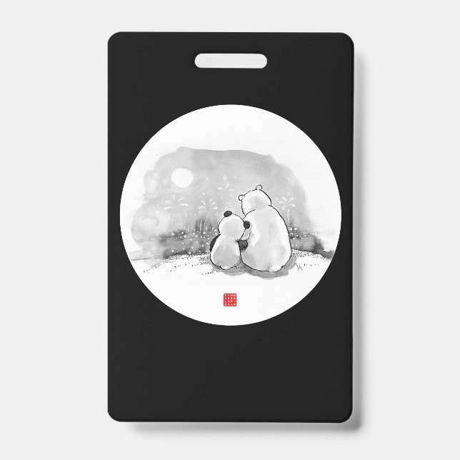 Crachá Amante de os animais De Panda E Urso Polar (Frente)