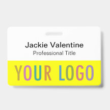 Crachá Amarelo de PVC com Carretel de Clipe ou Cor