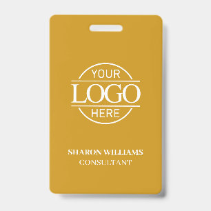 Crachá Amarelo Mostarda Logotipo Personalizado de Empresa