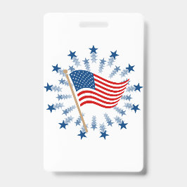 Crachá American Flag Starburst Fireworks 4 de julho