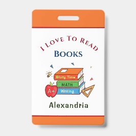 Crachá Amor A Ler Livros Leitura Personalizar