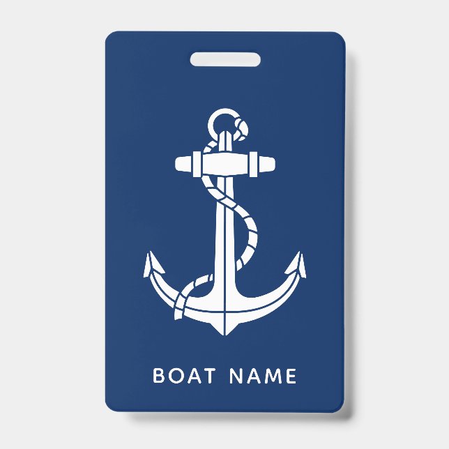 Crachá Âncora de Barco Náutico Personalizada (Frente)