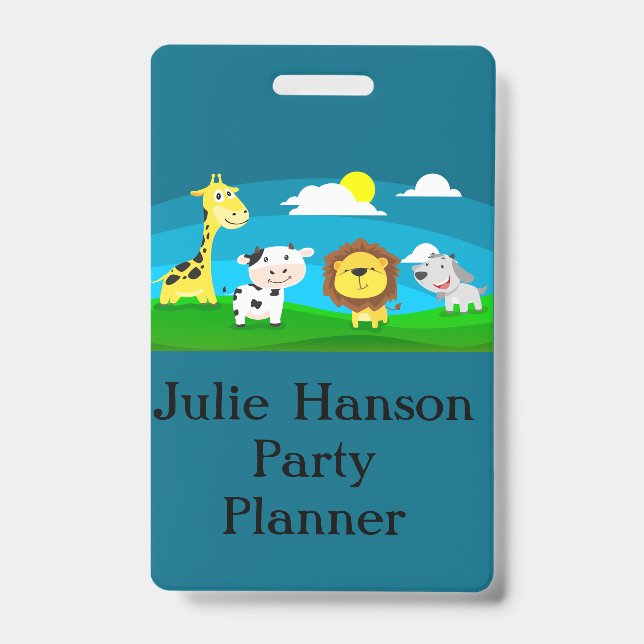 Crachá Animais de desenho animado       (Frente)