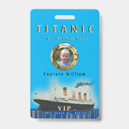 Crachá Aniversário do Titanic de Fotografia Personalizada