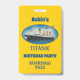 Crachá Aniversário do Titanic Navio da Linha Estrela Amar