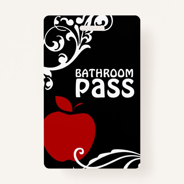 Crachá Apple Flouris Classroom Pass para Professores (Frente)