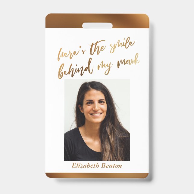 Crachá Aqui está o Sorriso por trás da minha Máscara Curs (Frente)