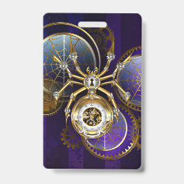 Crachá Aranha Steampunk em Fundo Roxo