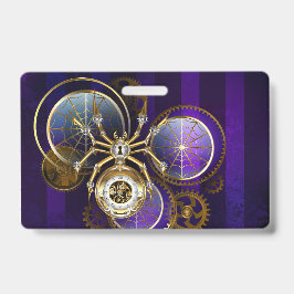 Crachá Aranha Steampunk no fundo roxo