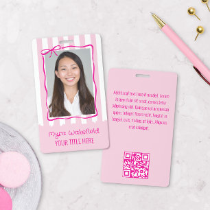 Crachá Arco de Ondas Caprichosas com Listras Rosa Foto