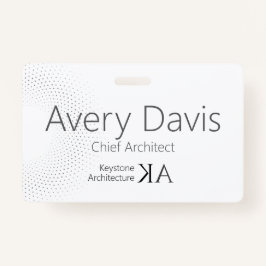 Crachá Arquiteto Moderno | Nome preto e branco minimalist