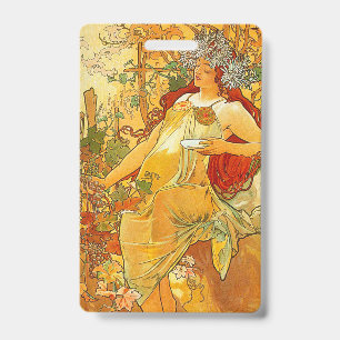 Crachá Arte Alphonse Mucha Art Nouveau Outono