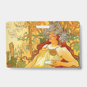 Crachá Arte Alphonse Mucha Art Nouveau Outono