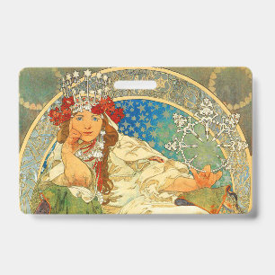 Crachá Arte Alphonse Mucha Art Nouveau Princesa Hyacinth