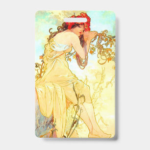 Crachá Arte Alphonse Mucha Verão Art Nouveau