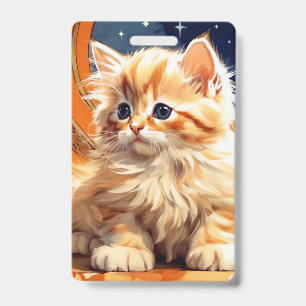 Crachá Arte Gato Laranja Art Nouveau de Alphonse Mucha