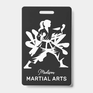 Crachá Artes Marciais Nome Personalizado, Texto e Cor