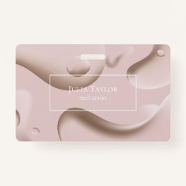 Crachá Artista de pregos de beleza rosa moderna Salon Nai