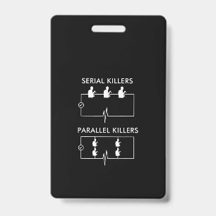 Crachá Assassinos em Série Paralelos Eletricista Engraçad