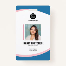 Crachá Assistente corporativo moderno personalizado cor-d