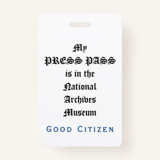 Crachá Auditoria de Alteração 1rua - My Press Pass