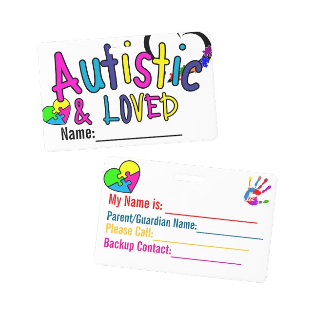 Crachá Autism Alert Name Badge (Autism Alert Id Name Badge)
