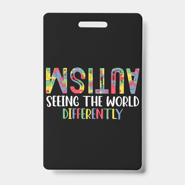 Crachá Autismo Vendo O Mundo Diferentemente Autismo Aware (Frente)