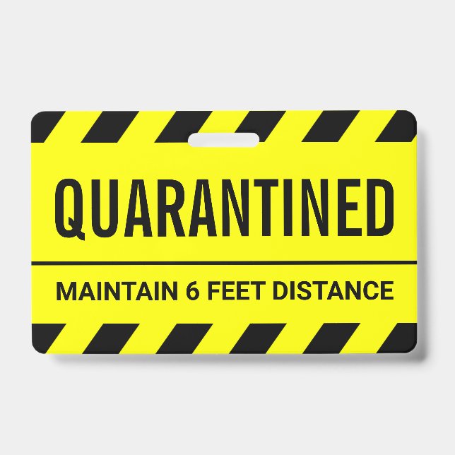 Crachá Autoisolamento Quarentena do Coronavírus (Frente)
