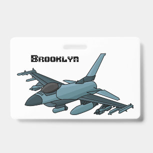 Crachá Avião de caça militar desenho animado