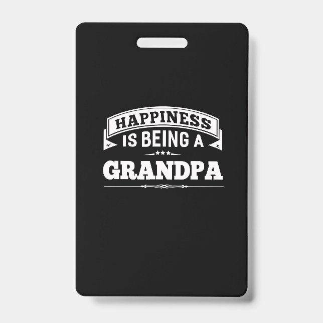 Crachá Avô Gift | Felicidade É Ser Avô (Frente)