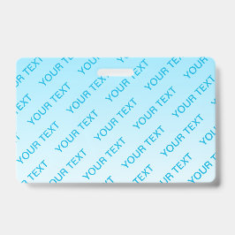 Crachá Azul-céu (cor alterável!) Padrão de volume e texto