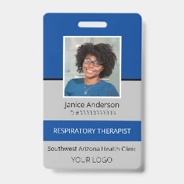 Crachá Azul de foto profissional e segurança do funcionár