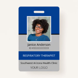 Crachá Azul de foto profissional e segurança do funcionár