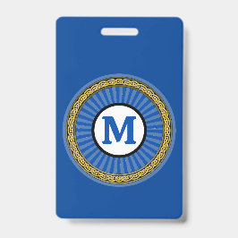 Crachá - Azul - Personalizado - Adicionar Inicial