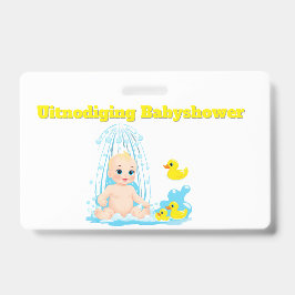 Crachá Babyshower Uitnodiging Badge - Schattige Baby en E