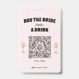 Crachá Bachelorette cor-de-rosa O Comprar da noiva A Drin