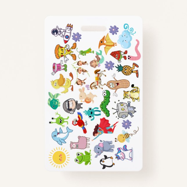 Crachá Badge Accessory (Cartoons & Food)  (Frente)