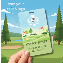 Crachá badge with logo golf theme