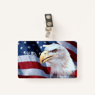 Crachá bald Eagle é a bandeira americana quarta de julho