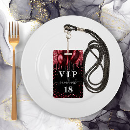 Crachá Balões vermelhos pretos de aniversário, víbora