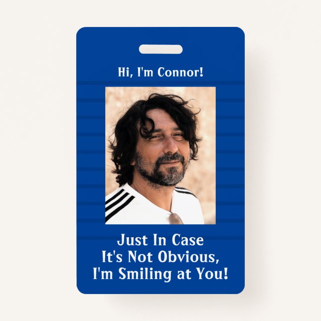 Crachá Bandas Azuis Caso meu sorriso não seja óbvio (Frente)